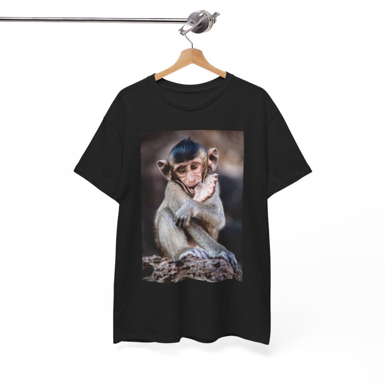 Cute Little Monkey – Playful & Adorable Design - Unisex Heavy Cotton Tee
